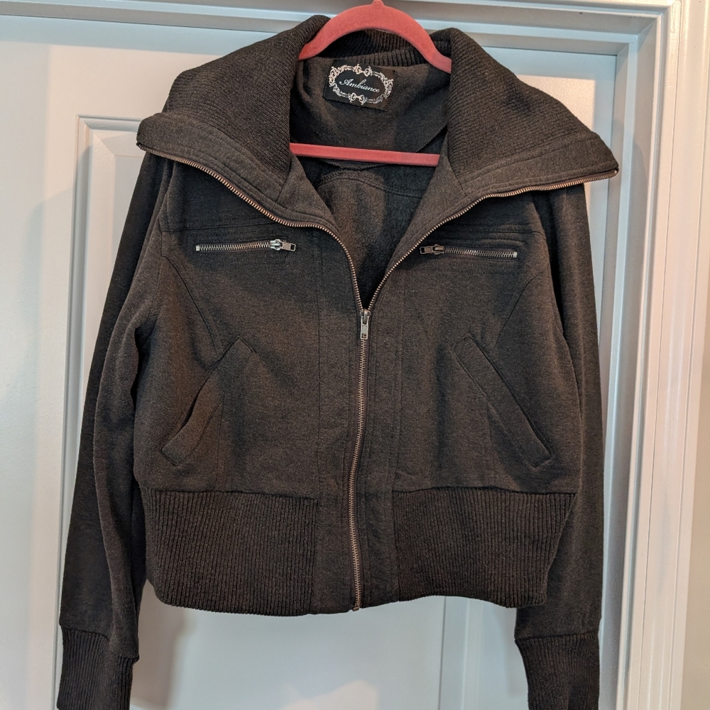 Ambiance Dark Gray Bomber Jacket